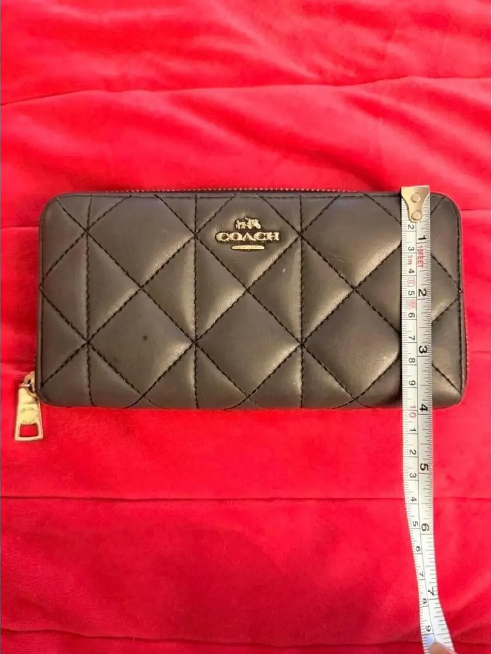 Gray Quilted Leather Coach Wallet